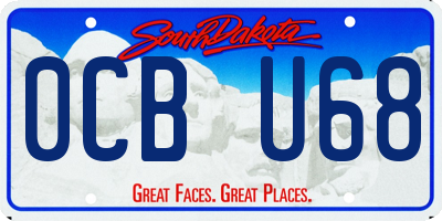 SD license plate 0CBU68