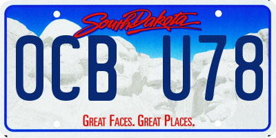 SD license plate 0CBU78
