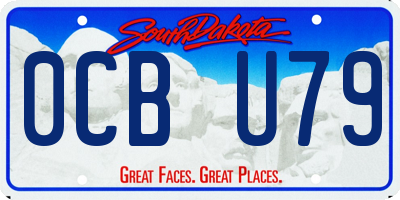 SD license plate 0CBU79