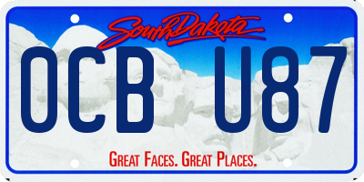 SD license plate 0CBU87
