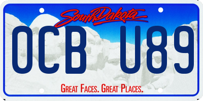 SD license plate 0CBU89