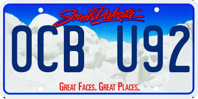 SD license plate 0CBU92