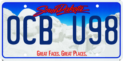 SD license plate 0CBU98