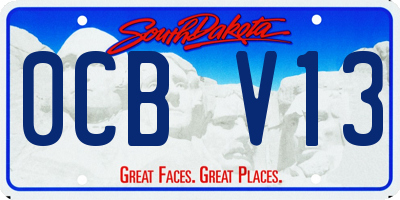 SD license plate 0CBV13