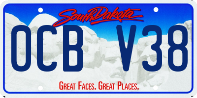 SD license plate 0CBV38