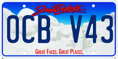 SD license plate 0CBV43