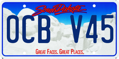 SD license plate 0CBV45