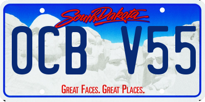 SD license plate 0CBV55