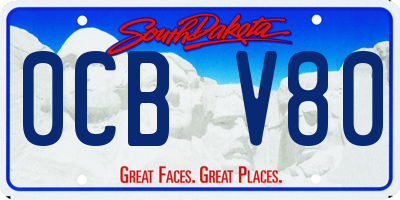 SD license plate 0CBV80