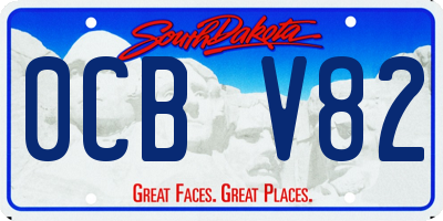 SD license plate 0CBV82