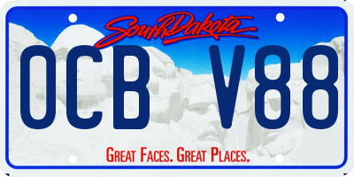 SD license plate 0CBV88