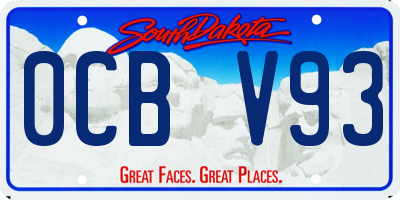 SD license plate 0CBV93