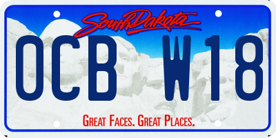 SD license plate 0CBW18