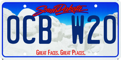 SD license plate 0CBW20