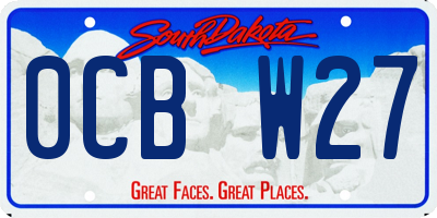 SD license plate 0CBW27