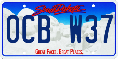 SD license plate 0CBW37