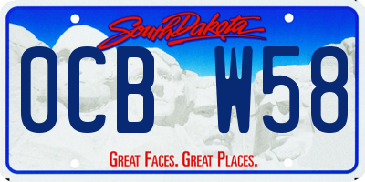 SD license plate 0CBW58