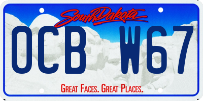 SD license plate 0CBW67