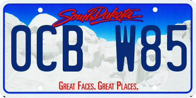 SD license plate 0CBW85