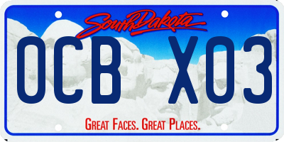 SD license plate 0CBX03