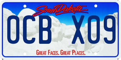SD license plate 0CBX09
