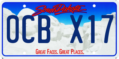 SD license plate 0CBX17