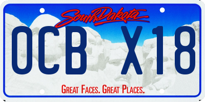 SD license plate 0CBX18