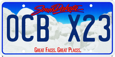 SD license plate 0CBX23