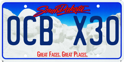 SD license plate 0CBX30