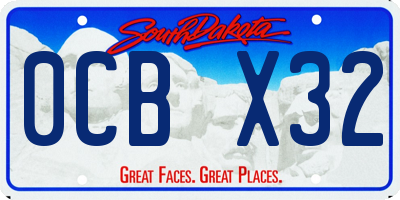SD license plate 0CBX32