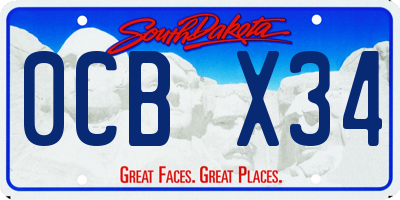 SD license plate 0CBX34