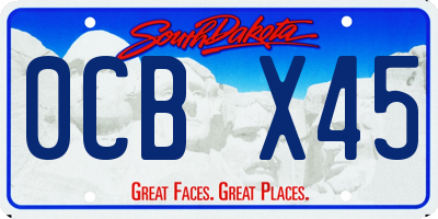 SD license plate 0CBX45