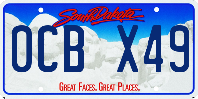 SD license plate 0CBX49
