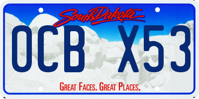 SD license plate 0CBX53