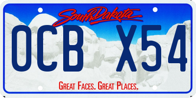 SD license plate 0CBX54