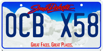 SD license plate 0CBX58