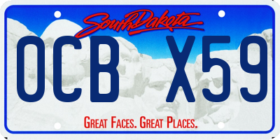 SD license plate 0CBX59