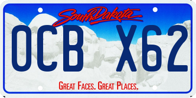 SD license plate 0CBX62
