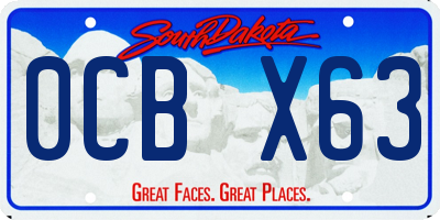 SD license plate 0CBX63