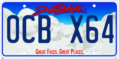 SD license plate 0CBX64