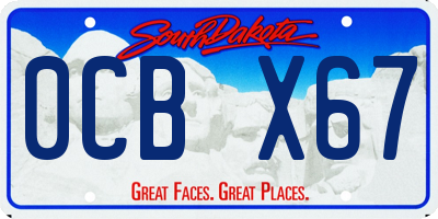 SD license plate 0CBX67