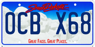SD license plate 0CBX68