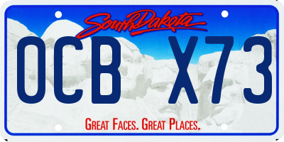 SD license plate 0CBX73