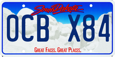 SD license plate 0CBX84