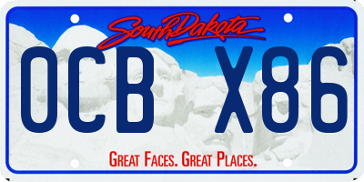 SD license plate 0CBX86