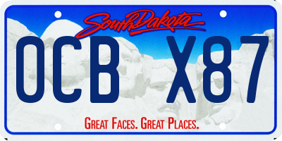 SD license plate 0CBX87
