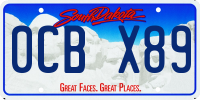 SD license plate 0CBX89