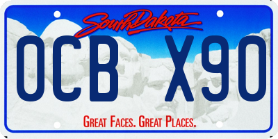 SD license plate 0CBX90