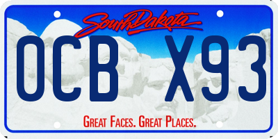 SD license plate 0CBX93
