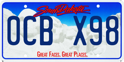 SD license plate 0CBX98